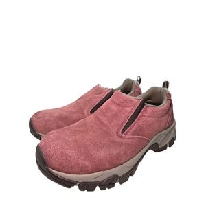 Hi-Tec Women Suede Slip On Hiking Shoe 6.5 Mauve Pink Ortholite Comfort Sneakers